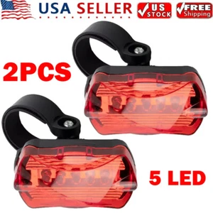 Luz Trasera Bicicleta 2 Piezas 5LED Roja Seguridad Trasera Intermitente 6Modos AAA Alimentada por Batería - Imagen 1 de 19