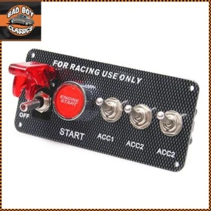 Racing 12v Ignition Engine Start Switch Panel Toggle Carbon CLASSIC, KIT CAR - Picture 1 of 4