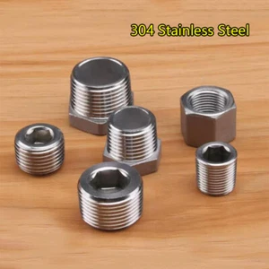 Tapa de extremo hembra BSP/enchufe macho accesorios de tubería manguera tope de tubo 304 acero inoxidable - Imagen 1 de 30