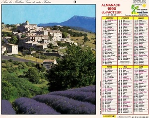 CALENDRIER DES POSTES. ALMANACH DU FACTEUR. ORIGINAL 1990 . PTT. Lavigne. AUREL - Picture 1 of 1