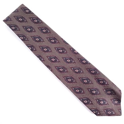 Corbata Joseph Abboud Hombre 100% Seda Negra Beige 57x4 - Nueva Sin Etiquetas - Hecha en Italia Foto 1 de 4