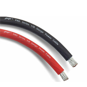 1' of Stinger 1/0 Gauge AWG Matte Red Power Wire 100% OFC Audio Cable SPW10TR