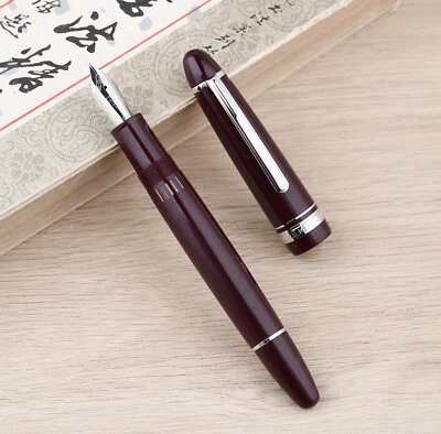 Pluma Estilográfica MAJOHN P136 Pistón Rojo EF/F/M/Tamaño Plano 20 Tinta Ventana Pluma de Escritura Foto 1 de 4