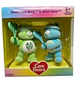 Care Bears Flocked Mini Figures Good Luck Bear & Wish Bear New Release Sport Fun - Picture 1 of 4