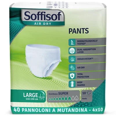 Soffisof Pants Super M, L e XL - Pannoloni Anziani a Mutandina - Cartone Scorta - Immagine 1 di 4