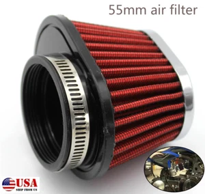 1X Red Carburetor 55mm Air Filter Cleaner For Car Motorcycle Dirt Bike Motocross - Picture 1 of 12