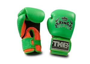 Genuine TK Boxing Gloves Neon Color Breathable Genuine Leather Clearing Stock - Picture 1 of 8