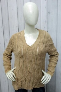 Ralph Lauren Woman Sweater Size M Beige Cotton Pullover - Picture 1 of 12