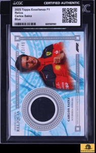 2023 Topps Eccellenza F1 Blue Carlos Sainz PATCH /49 CGC AUTH - Picture 1 of 2