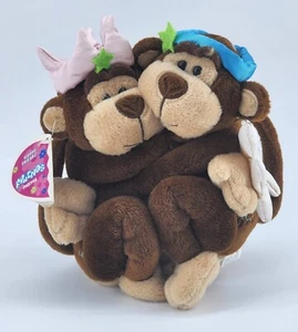 Vintage Y2K 2001 Floppy Friends Best Friends Forever Affe Plüsch Duo Engel/Prinzessin - Bild 1 von 13