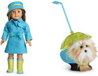 American Girl 18 Zoll Puppe blau REGENMANTEL STIEFEL & HAUSTIER REGENAUSRÜSTUNG 2 Sets Feder