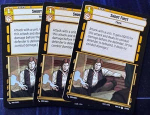 Star Wars Unlimited Spark of Rebellion 3X Shoot First Event Uncommon Card - Picture 1 of 2