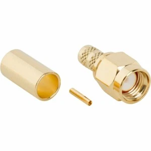 AMPHENOL RF 132113RP RP-SMA Straight Gold Plated Crimp Plug 50 Ohm - Picture 1 of 2