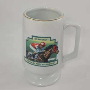 Hollywood Park Fußbecher Stein 1938 Seabiscuit Souvenir Cup - Bild 1 von 11