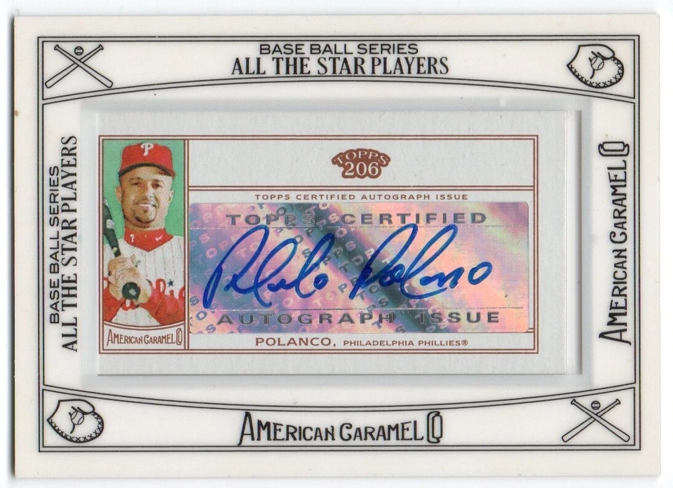 Autógrafos Topps 206 2010 mini enmarcados caramelo americano #PP Plácido Polanco automático Foto 1 de 1