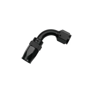 90 Degree Swivel 12AN Hose End Fitting Braided Fuel Oil Line Seal Aluminum Black - Picture 1 of 2