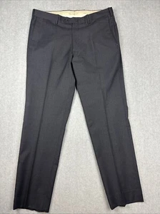 JB Britches Pants Mens 36x33 Gray Blue Check Chino Trousers Straight Wool Italy - Picture 1 of 9