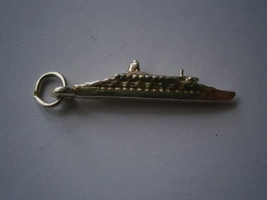 Vintage Silver .925 Queen Elizabeth II Cruise Ship Charm Pendant - Free Postage! - Foto 1 di 2