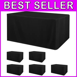 Versatile 6-Pack of Black Fitted Tablecloths - Perfect for All Events and Tables - Picture 1 of 9