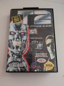 T2: The Arcade Game Sega Genesis - Cartridge & Case Tested Works Fast Shipping - Picture 1 of 11