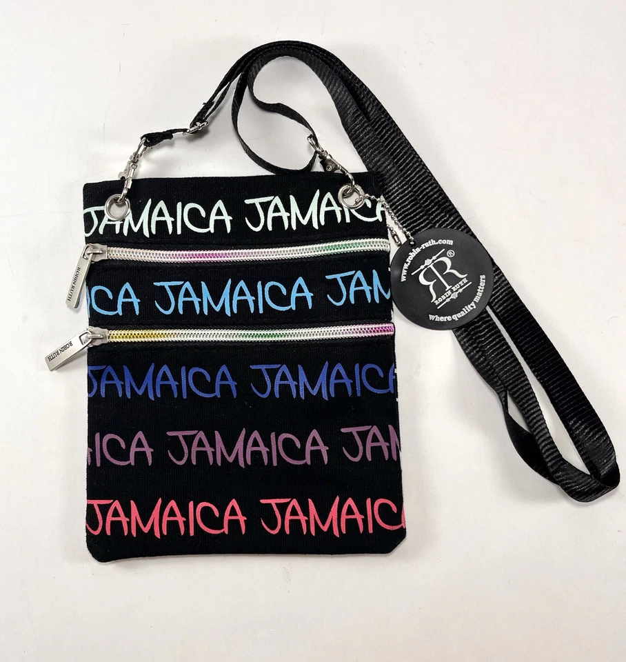 Robin Ruth Small Crossbody Bag Womens Black Multicolored Jamaica Pouch Travel - Image 1 of 1