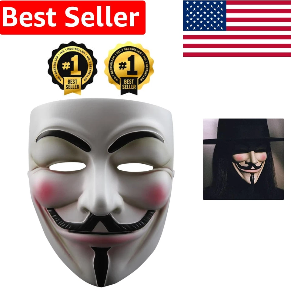 Elegante Máscara V de Vendetta Guy Fawkes - Perfecto para Mascaradas y Fiestas Temáticas Foto 1 de 3