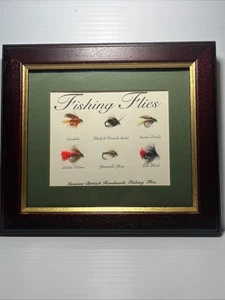 Angeln Fliegen 6 schöne gerahmte echte britische Handarbeit Angelfliegen  - Bild 1 von 8