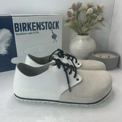 Zapato Birkenstock Maine charol gamuza blanco regular Fit Hombre 12/EU45 Probado Foto 1 de 4