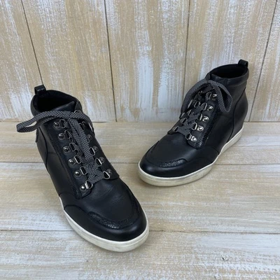 Botas al tobillo Vionic Jordy para mujer talla 9,5 negras Oxford con cuña botines con cordones Foto 1 de 4