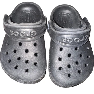 Crocs, classic black kids shoe size 5 - Image 1 of 4