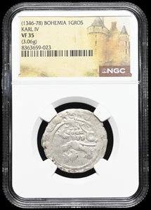 BOHEMIA. Karl IV, 1346-1378. Silver Gros, NGC VF35 - Picture 1 of 2