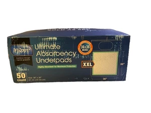 Inspire Extra Large Super Absorbent Disposable Bed Pads for Incontinence 50 ct - Picture 1 of 3