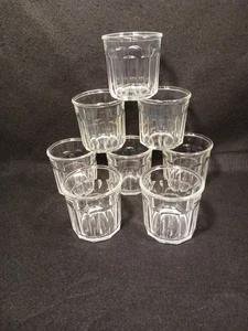 Set Of 8 Vtg Working Glass Tumbler  500 Clear 10-panel Made In France Luminarc  - Picture 1 of 8