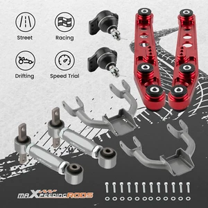 Front Upper Rear Camber Kit + Lower Control arm for 92-95 Honda Civic Del Sol 97 - Picture 1 of 11