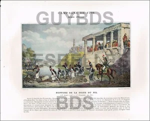 TYPOGRAVURE XIXe ARMéE NAPOLéON BONAPARTE 1798 RUPTURE de la DIGUE du NIL - Picture 1 of 1