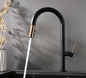 Grifo de fregadero de cocina de baño boquilla extraíble mezclador frío caliente grifo de latón con una manija - Imagen 1 de 7