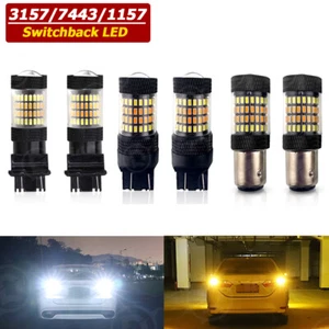 3157 / 7443 / 1157 Blanco / Ámbar Interruptor LED Señal de giro Bombillas de estacionamiento - Imagen 1 de 20