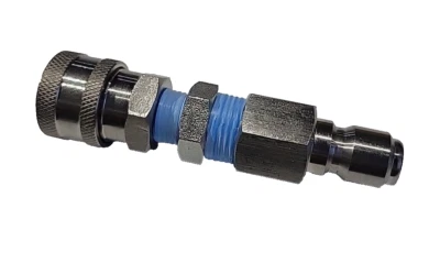 PWO Stainless 3/8 plug x 1/4 Stainless Conversion Coupler -Pressure Washer Adapter