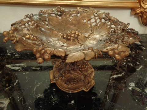ANTIQUE RARE 1800'S GEORGIAN LONDON VERMEIL STERLING SILVER CENTER PIECE BOWL Cover
