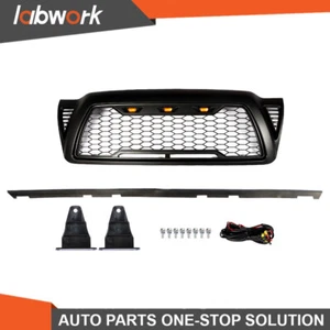 Labwork Front Bumper Grille with 3 LED Lights For 2005-2011 Toyota Tacoma Black - Picture 1 of 20
