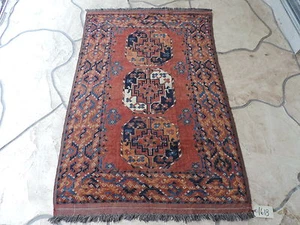 3x5ft. Handgefertigter Afghanischer Ersari Bokharra Wollteppich - Bild 1 von 10