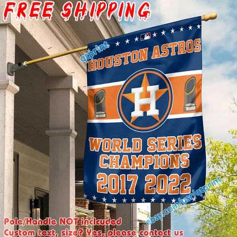 Houston Astros 2017 2022 WORLD SERIES CHAMPIONS Flag Banner 28x40 Fans Gift MLB Cover