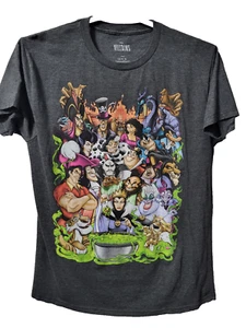 Camiseta Gris Manga Corta Gráfico Personaje Villanos Disney Adulto Grande - Imagen 1 de 7