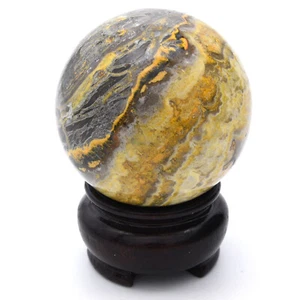 50mm Bumblebee Jasper 170g Crystal Sphere Ball Gemstone, Inc Stand - Bild 1 von 5