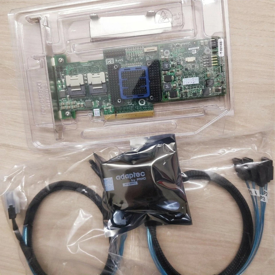 Adaptec Raid Controller ASR-6805T 8 Ports PCIE2 x8 512MB + AFM-600CC 2PCS 8087