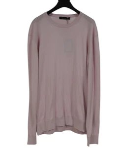 Ermenegildo Zegna Baby Island Crewneck Sweater Sz XL IT 52 Pink Cotton Cashmere - Picture 1 of 9