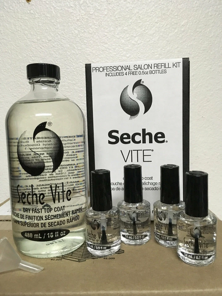 Профессиональный набор Seche Vite Dry Fast Top Coat 16 унций для заправки - Изображение 1 из 1