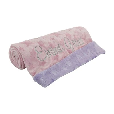Personalized Baby Blanket Girl Customized Monogrammed Newborn Shower Gift - Image 1 of 4