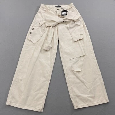 Missguided + Sean John Pantalones de mezclilla holgados con corbata Chaqueta para mujer 6 desgastados Ropa de calle Nueva con etiquetas Foto 1 de 4