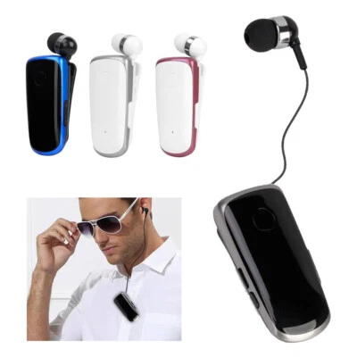 Wireless Bluetooth Headset In-Ear Vibrating Alert Wear Clip Hands Free Earphone - Image 1 of 4